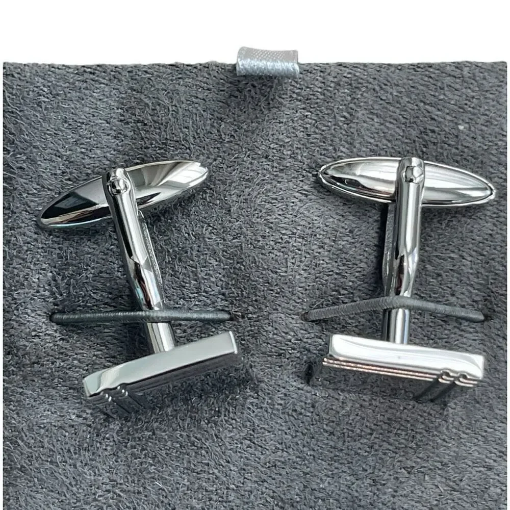 CHISEL Stainless Steel Polished Cufflinks in Box NEW